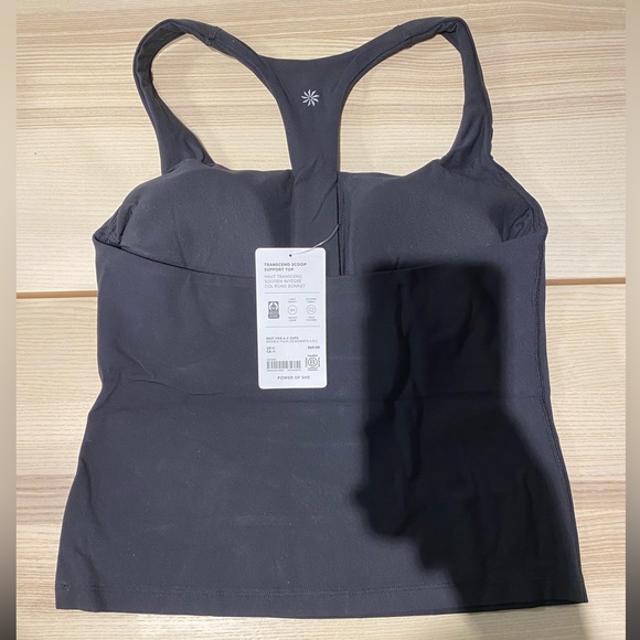 ❌ SOLD ❌ ATHLETA TRANSCEND SCOOP BUILT-IN BRA TANK A-C, Size M, Black (NWT) - Picture 8 of 16